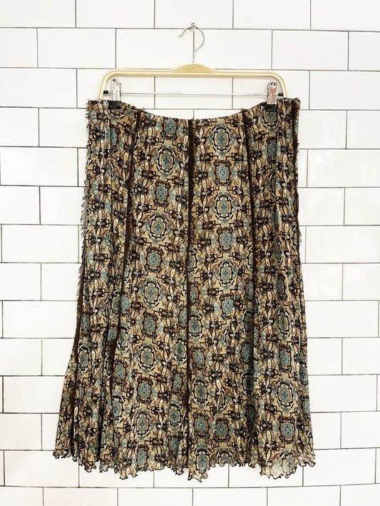 y2k emma james lace trim curly hem knee - length stretch knit skirt - good market thrift store