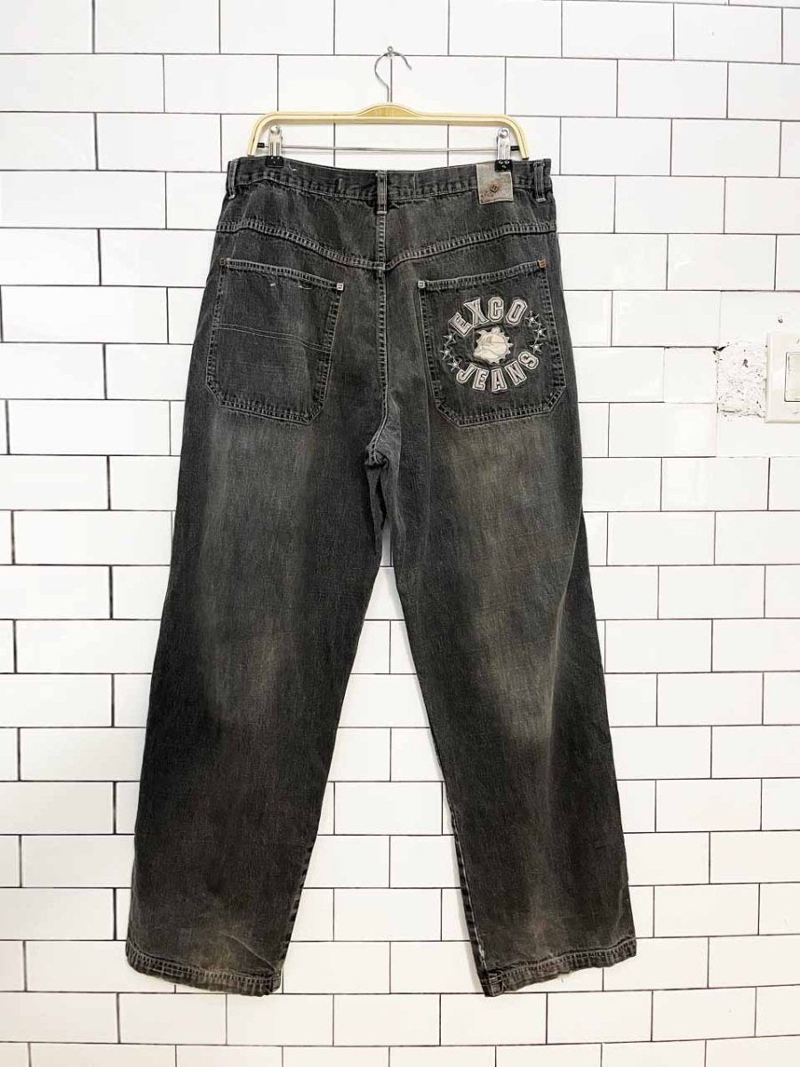 y2k exco baggy distressed bulldog jeans - good market thrift store