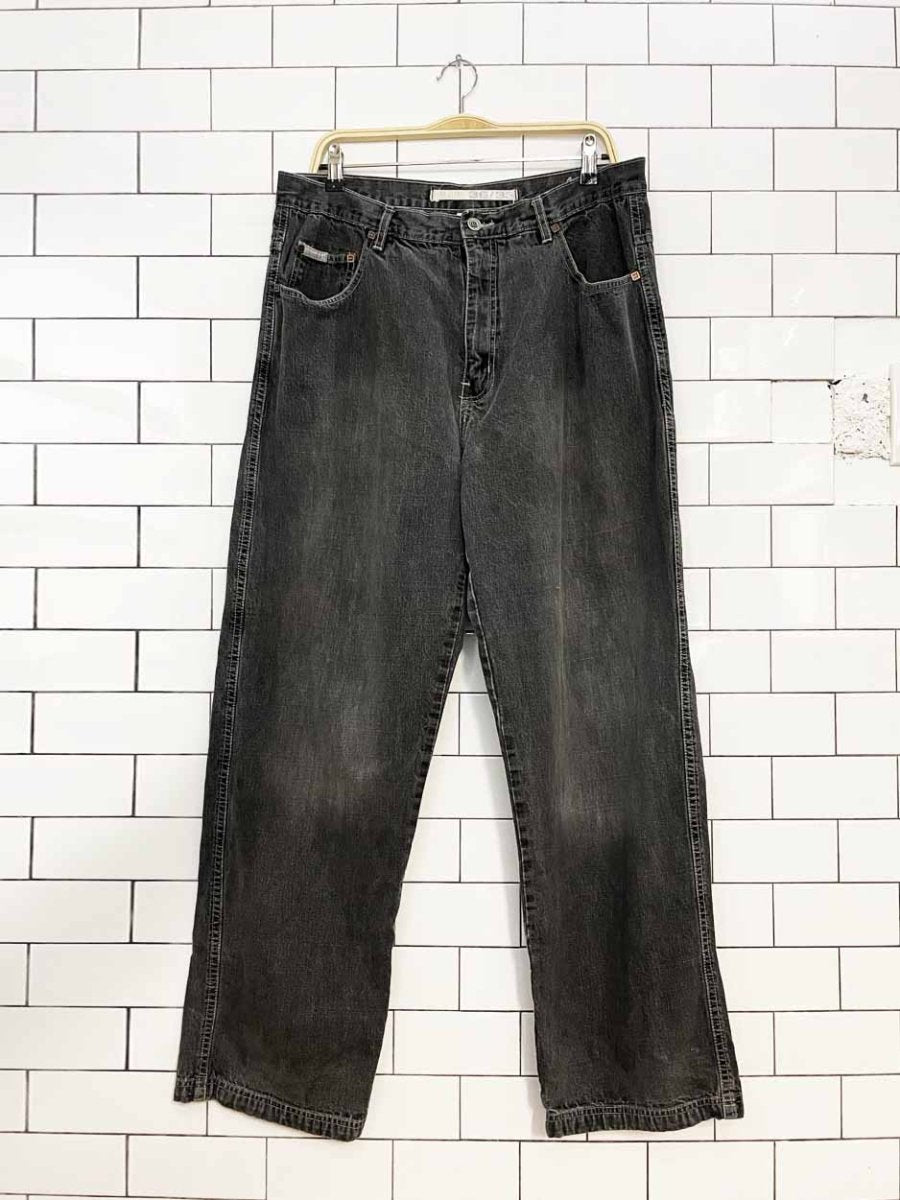 y2k exco baggy distressed bulldog jeans - good market thrift store