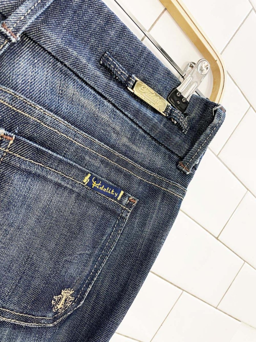 y2k fidelity aloe montery dark low rise wide leg jeans - good market thrift store