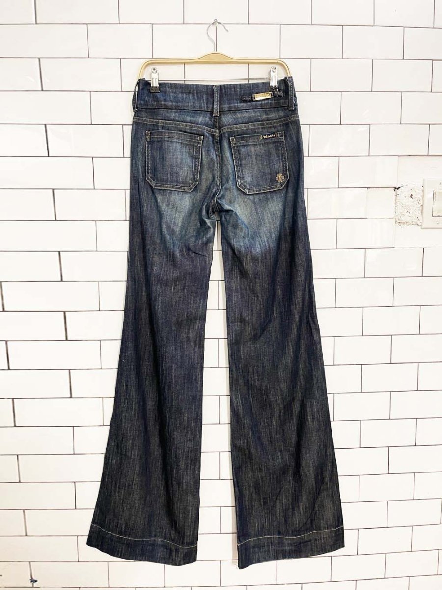 y2k fidelity aloe montery dark low rise wide leg jeans - good market thrift store