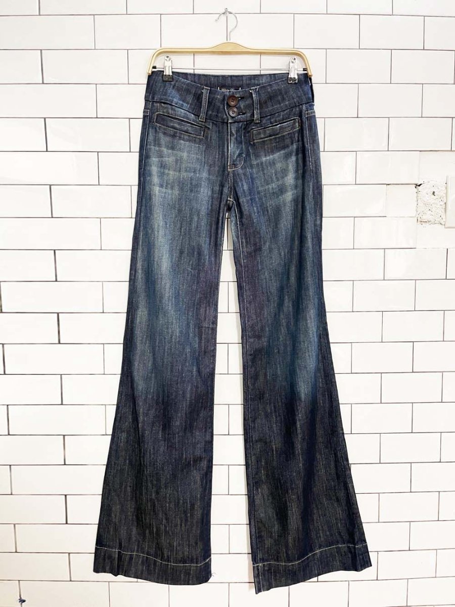 y2k fidelity aloe montery dark low rise wide leg jeans - good market thrift store