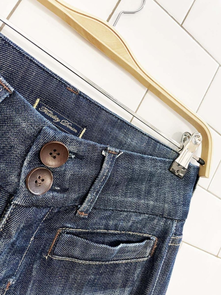 y2k fidelity aloe montery dark low rise wide leg jeans - good market thrift store