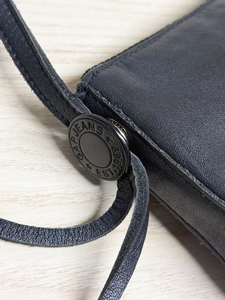 y2k gap leather mini shoulder bag | clutch - good market thrift store