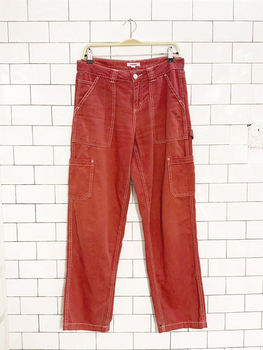 y2k garage contrast stitch utility pants - good market thrift store