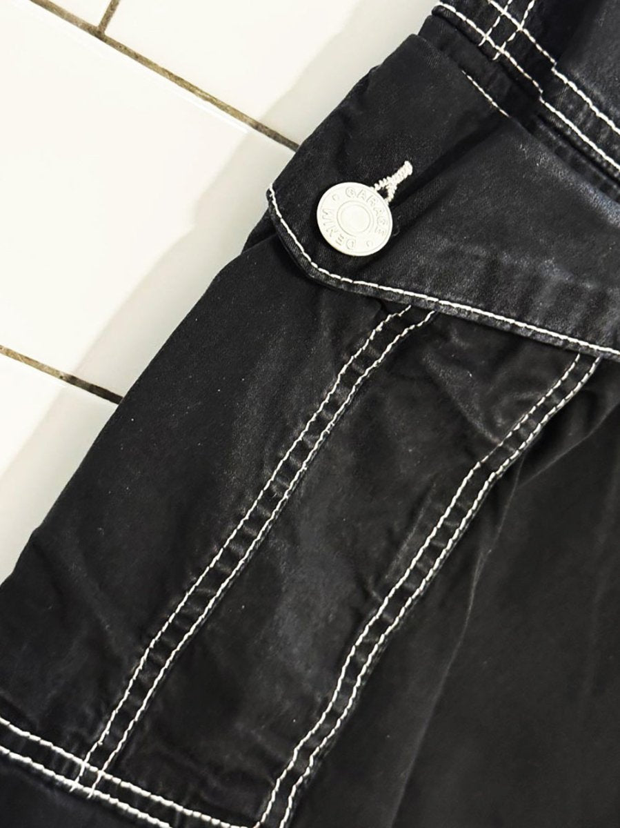 y2k garage contrast stitch utility parachute pants - good market thrift store