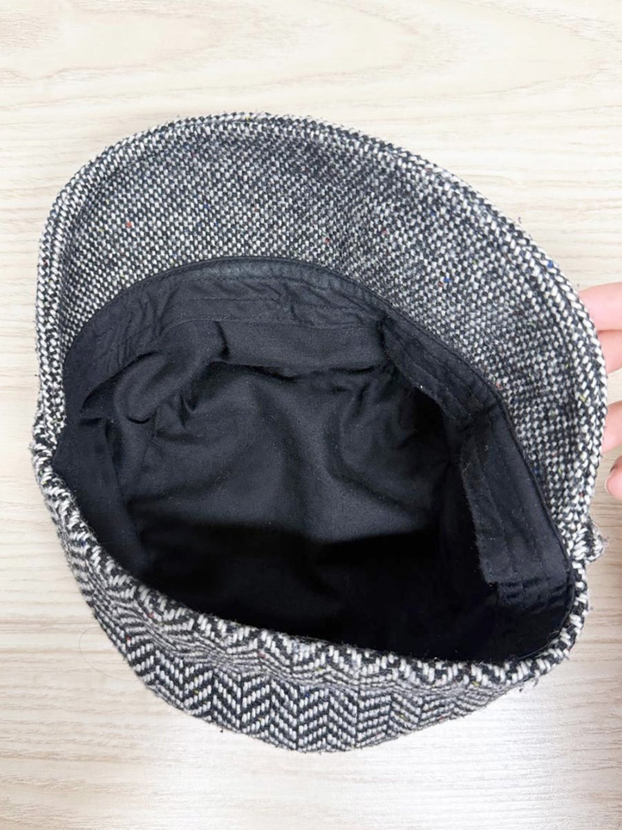 y2k gigi pip wool - blend houndstooth newsboy hat - good market thrift store