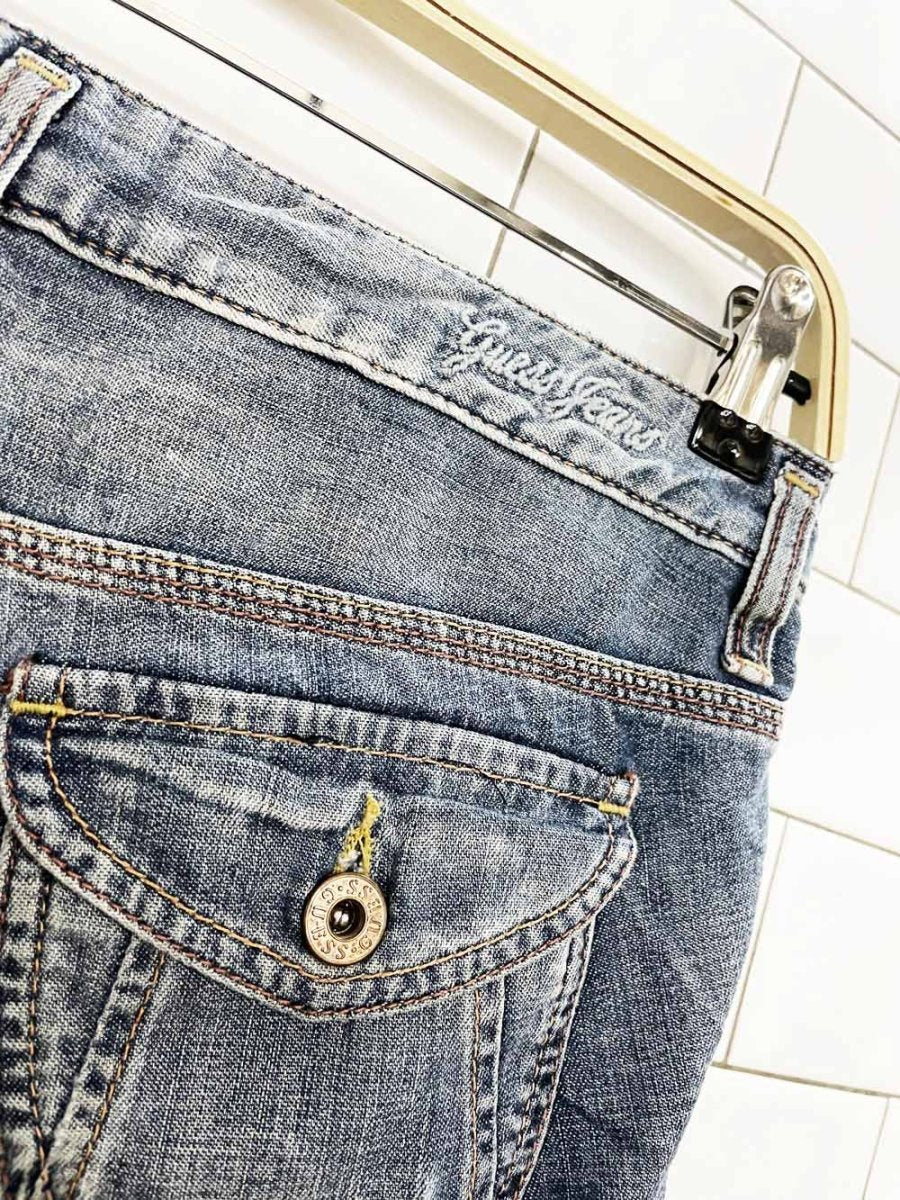 y2k guess soft denim drawstring capris - good market thrift store