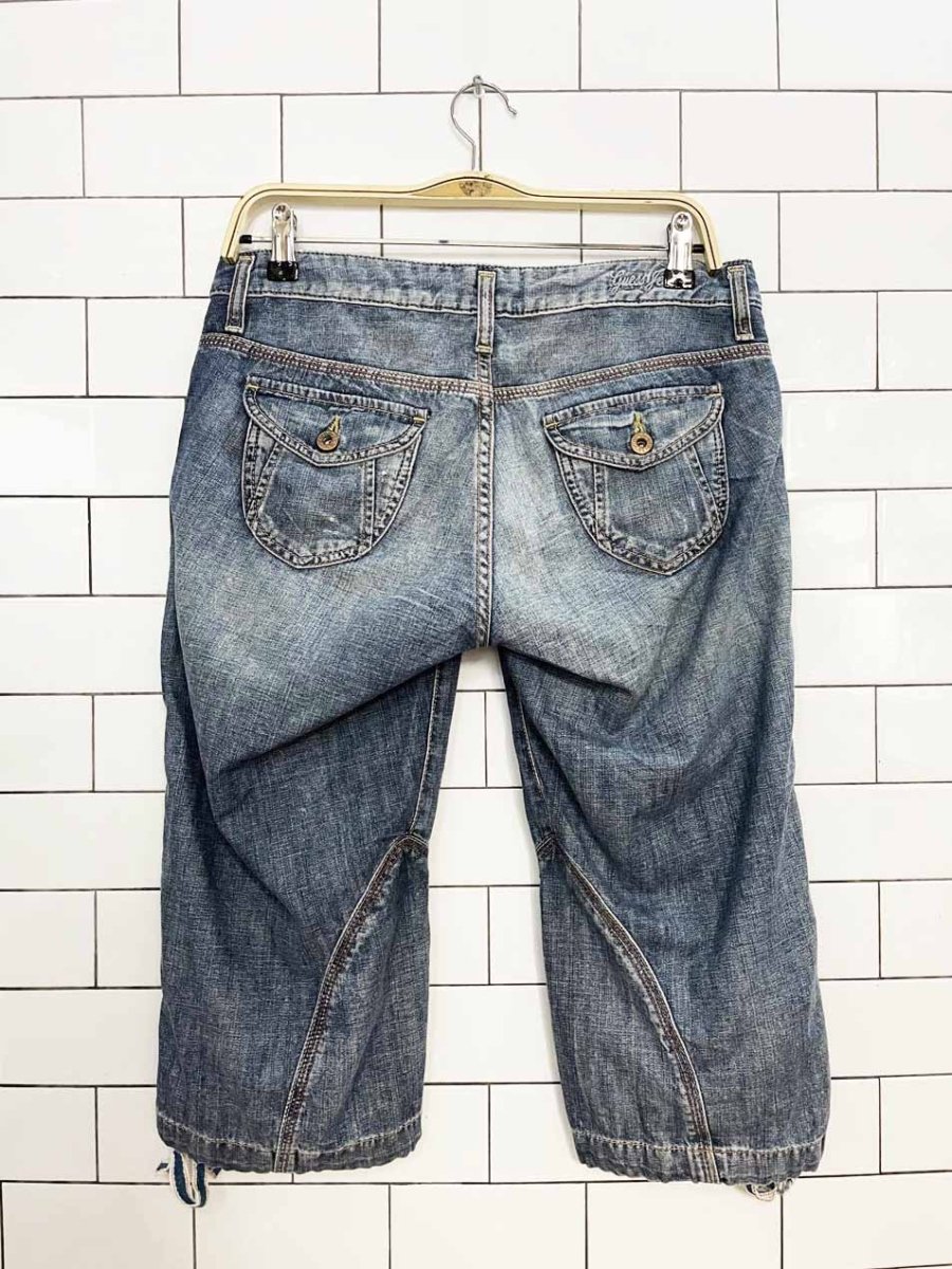 y2k guess soft denim drawstring capris - good market thrift store