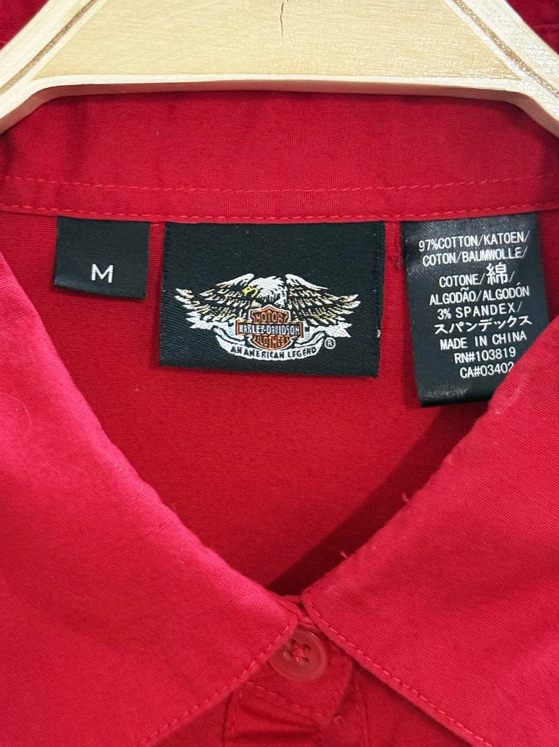 y2k harley davidson embroidered rhinestone shirt - good market thrift store