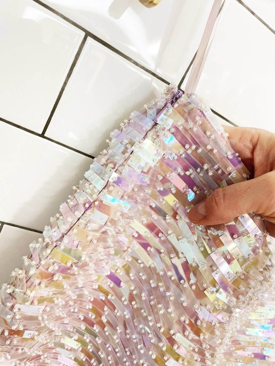 y2k hugo buscatti 100% silk sequin mini skirt - good market thrift store