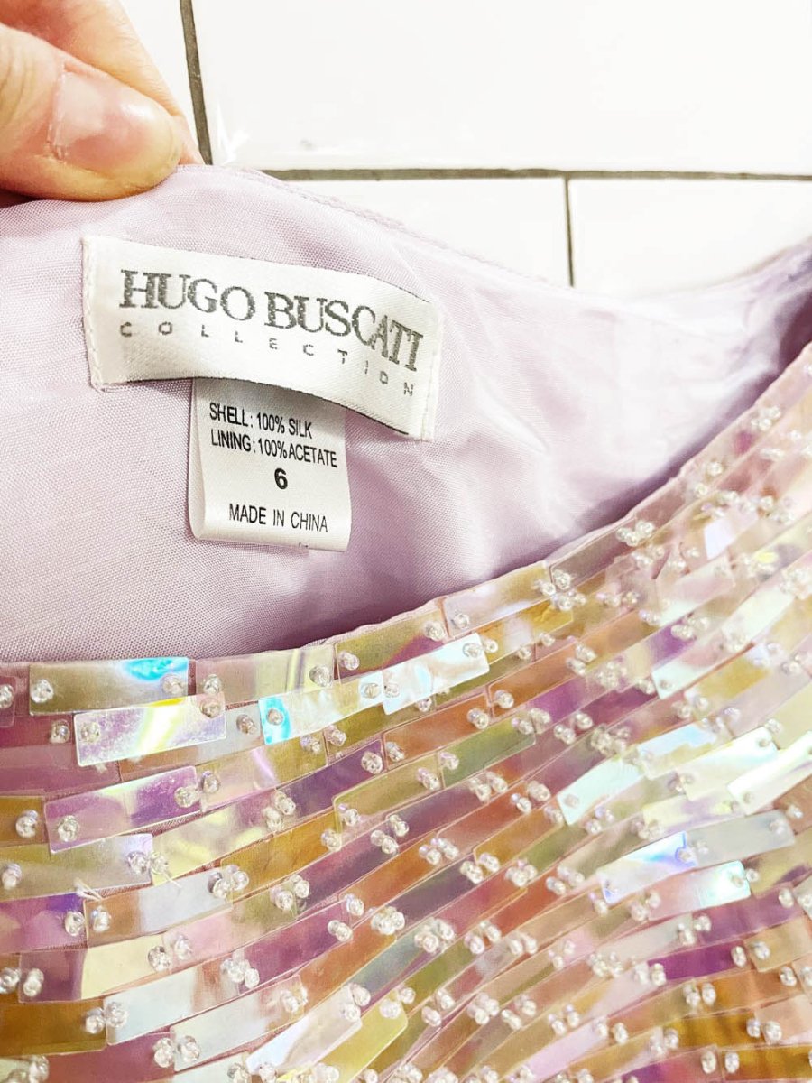 y2k hugo buscatti 100% silk sequin mini skirt - good market thrift store