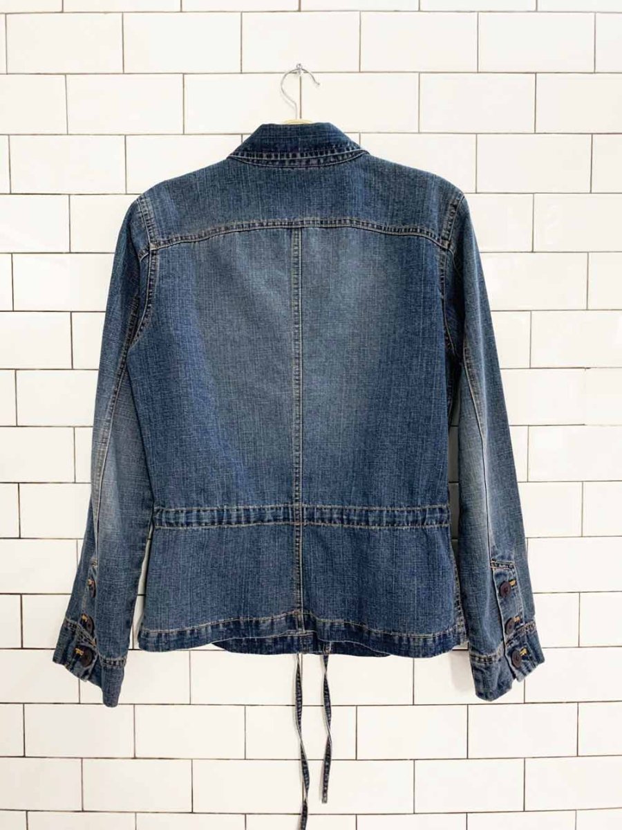 y2k jacob annexe drawstring waist denim shirt jacket - good market thrift store