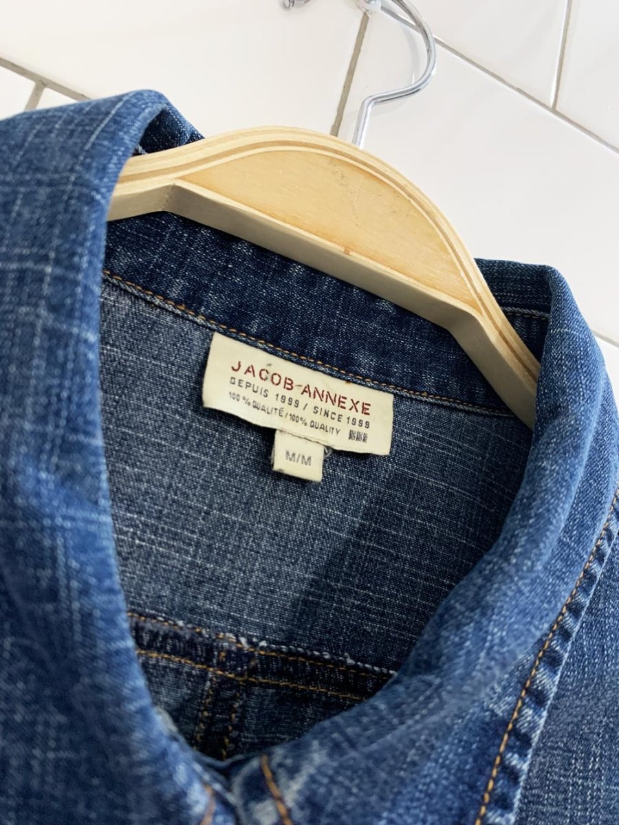 y2k jacob annexe drawstring waist denim shirt jacket - good market thrift store