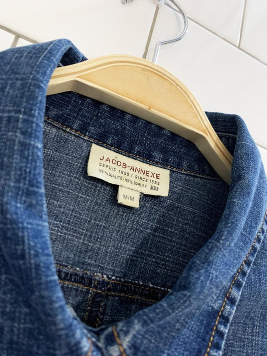 y2k jacob annexe drawstring waist denim shirt jacket - good market thrift store