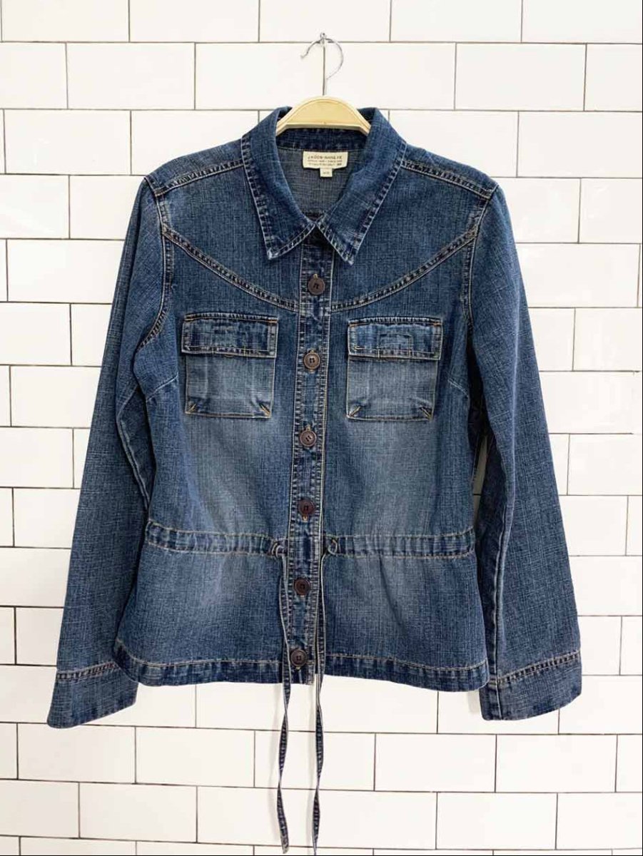 y2k jacob annexe drawstring waist denim shirt jacket - good market thrift store