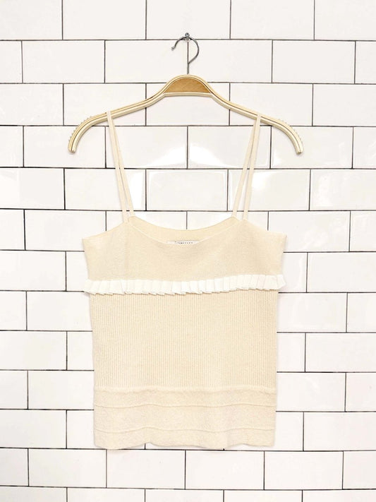 y2k jessica ruffle trim knit tank - good market thrift store