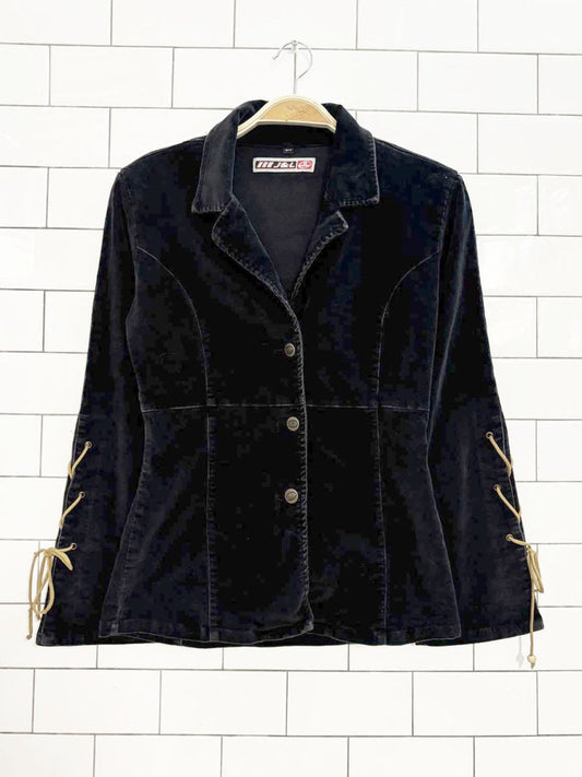 y2k J&L babydoll lace up sleeve corduroy jacket - good market thrift store