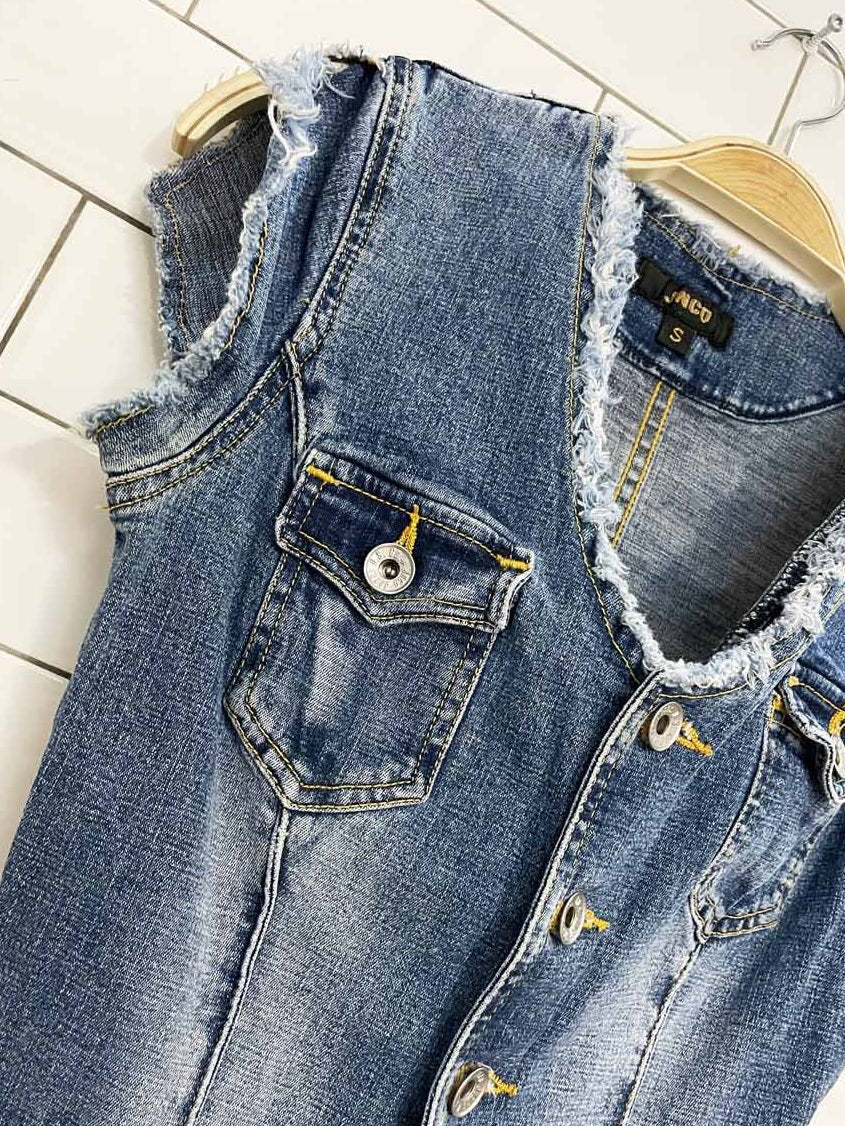 y2k jnco jeans stretchy fitted distressed denim flared jumpsuit - good market thrift store