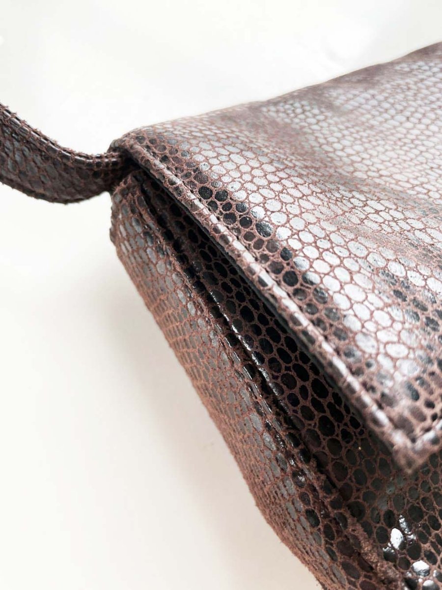 y2k kenneth cole faux snakeskin mini shoulder bag - good market thrift store