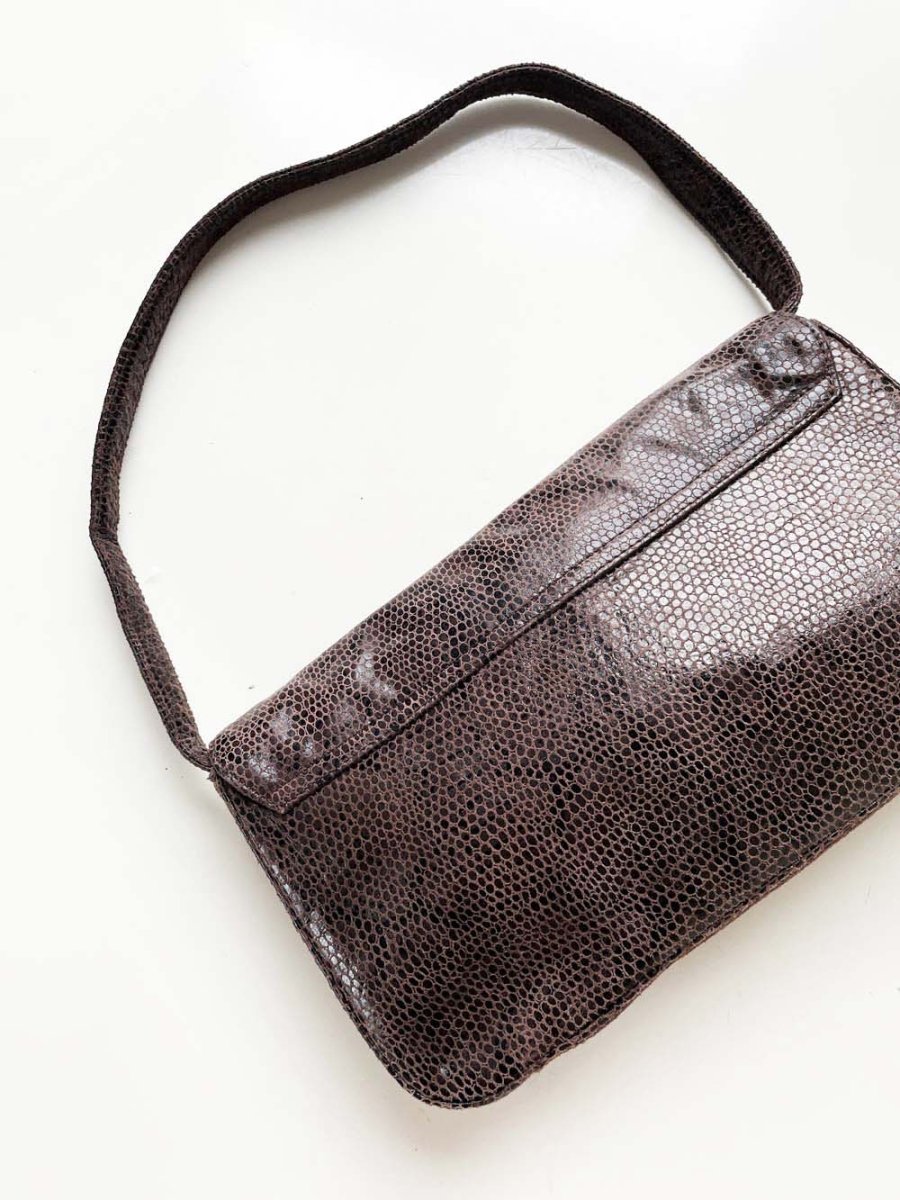y2k kenneth cole faux snakeskin mini shoulder bag - good market thrift store