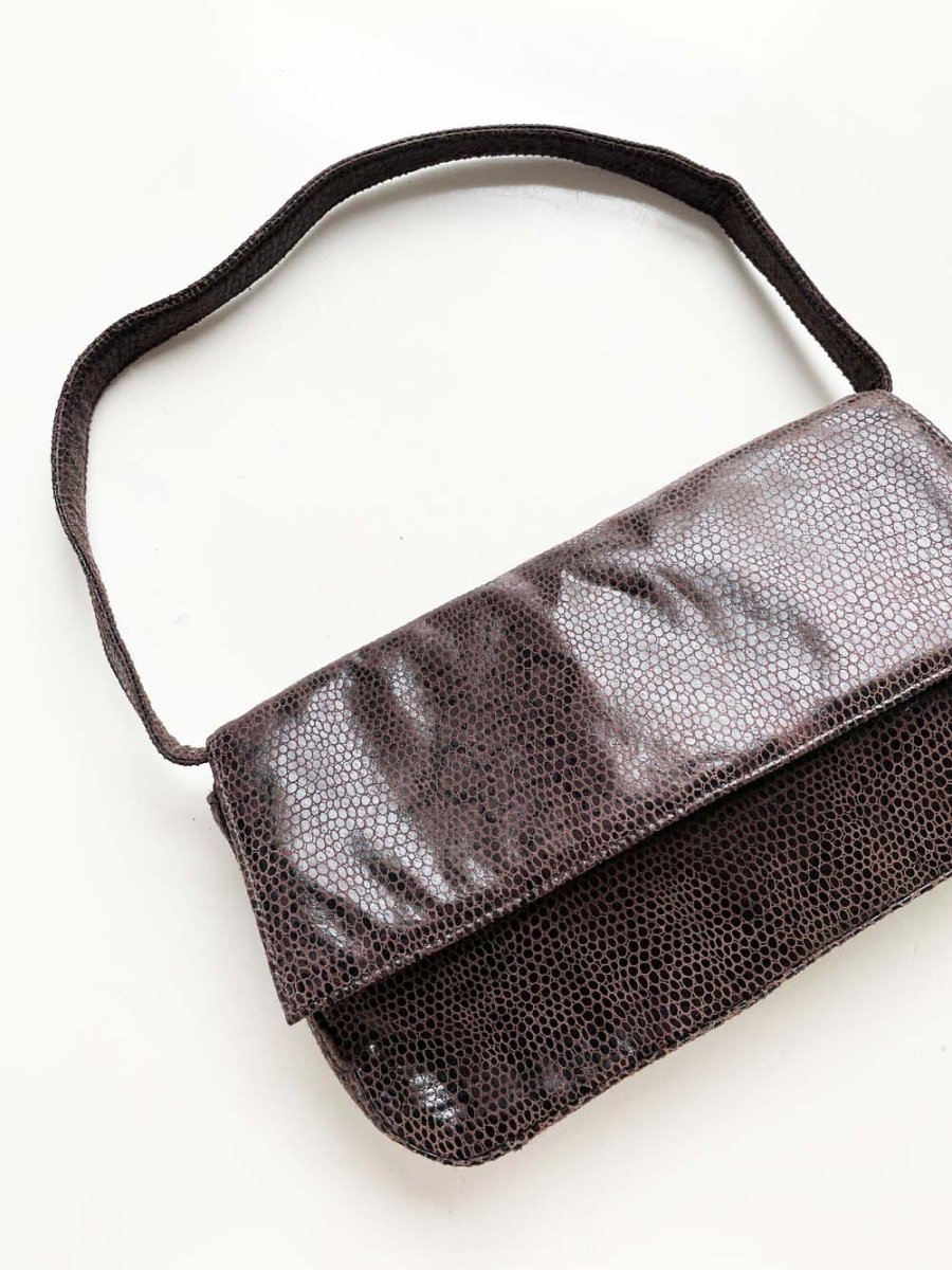 y2k kenneth cole faux snakeskin mini shoulder bag - good market thrift store