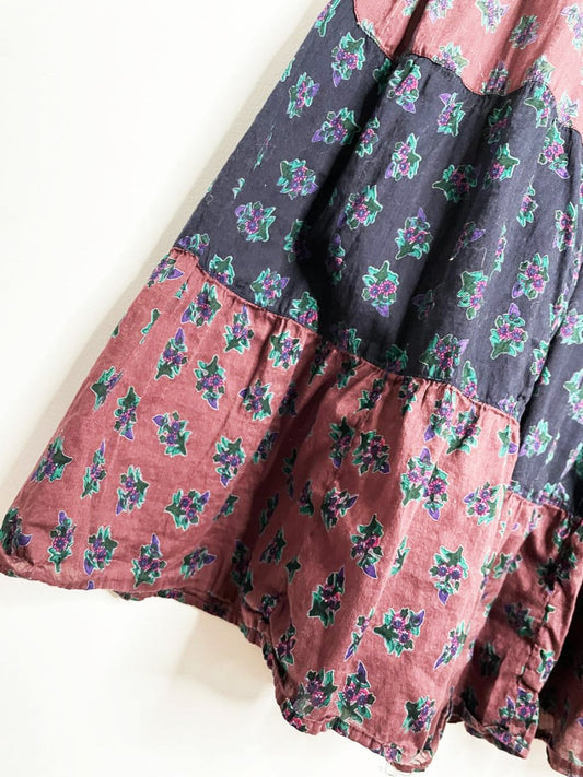 y2k le chateau boho tiered floral maxi skirt | made in India - good market thrift store