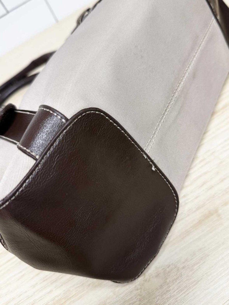 y2k le chateau leather buckle canvas handbag - good market thrift store