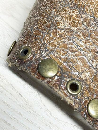 y2k leather studded thick circle buckle belt - good market thrift store