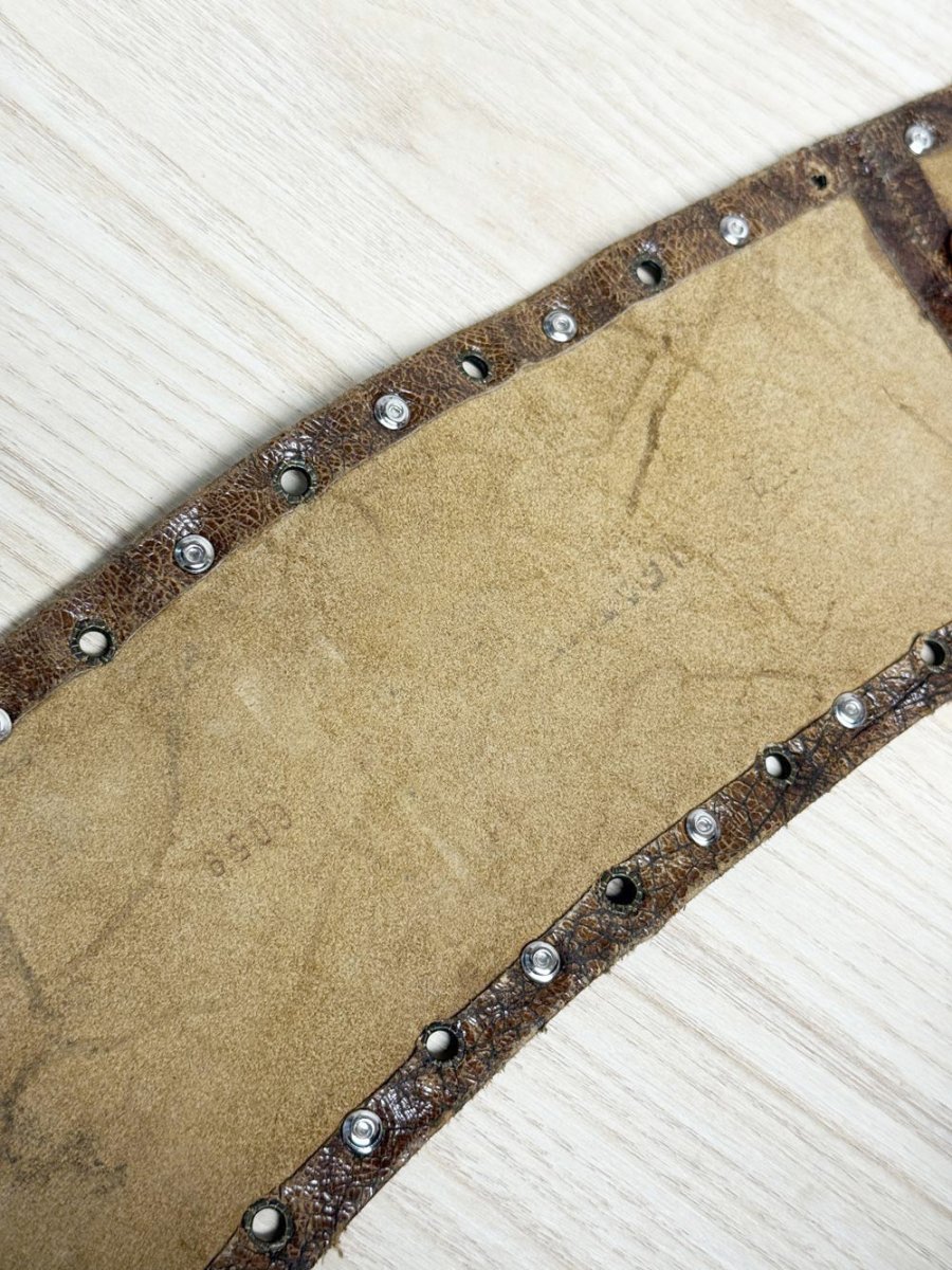 y2k leather studded thick circle buckle belt - good market thrift store