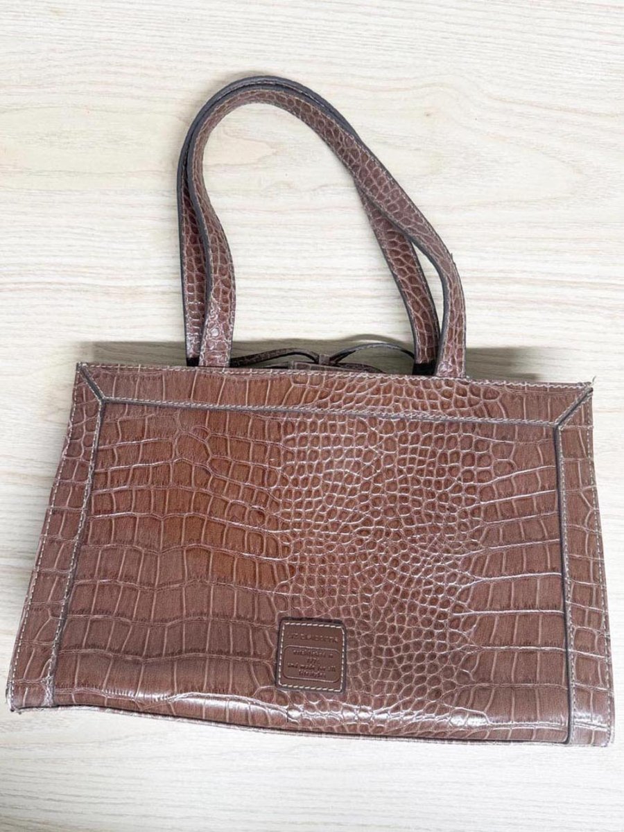 y2k liz claiborne faux crocodile structured shoulder bag - good market thrift store