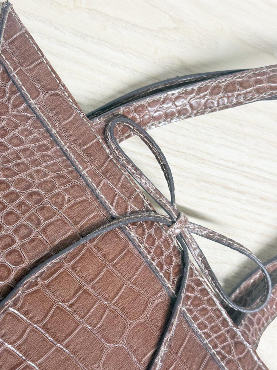y2k liz claiborne faux crocodile structured shoulder bag - good market thrift store