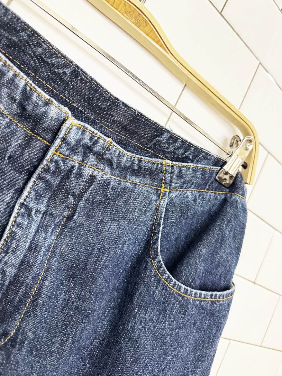 y2k low rise denim maxi skirt - good market thrift store