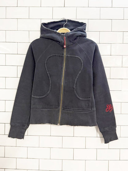 y2k lululemon special edition love embroidered scuba full zip hoodie - good market thrift store