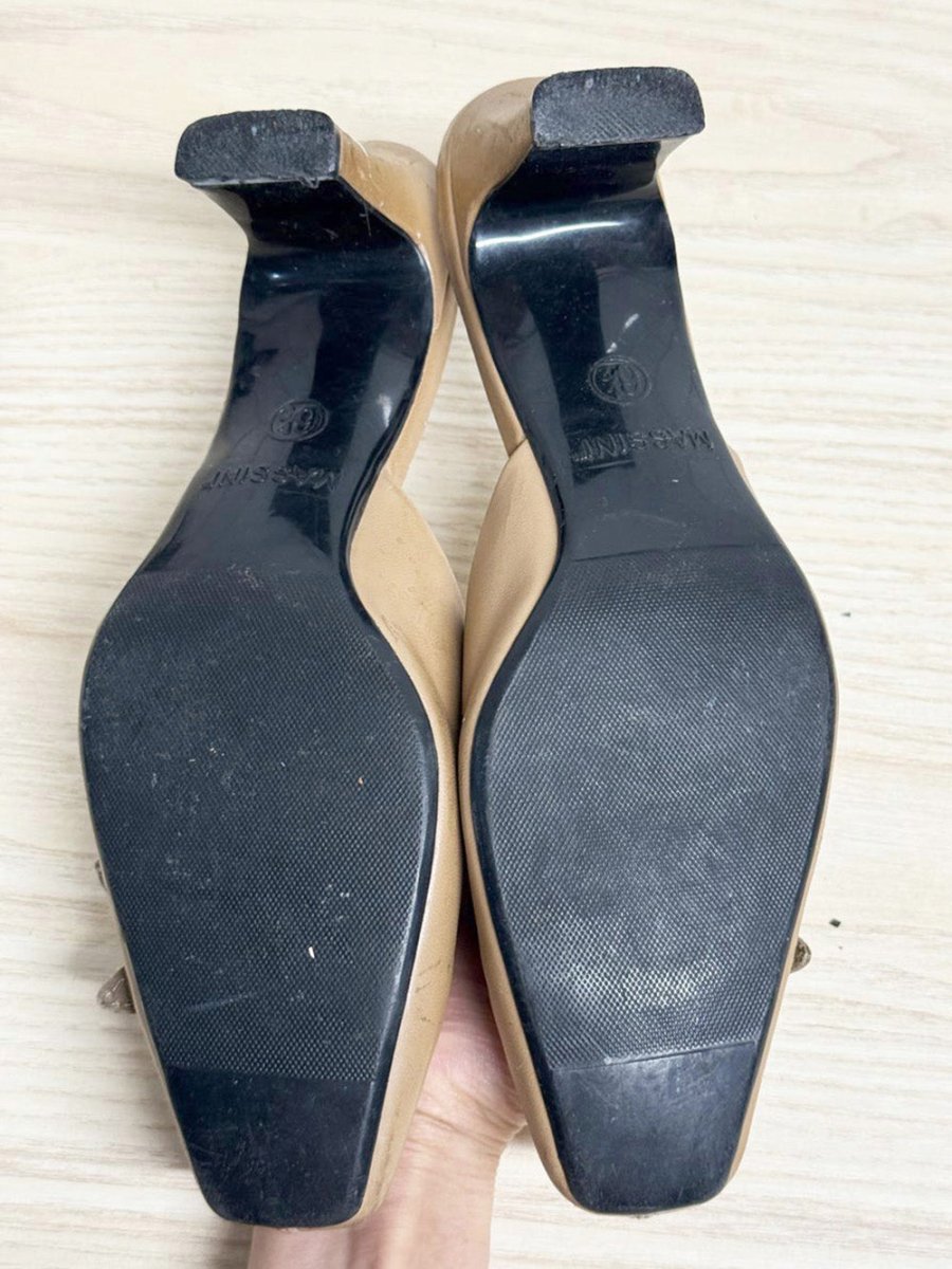 y2k massini flower faux leather heeled square toe mules - good market thrift store