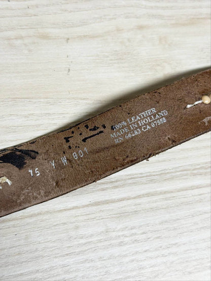 y2k mexx leather boho wooden beaded belt | made in Holland - good market thrift store