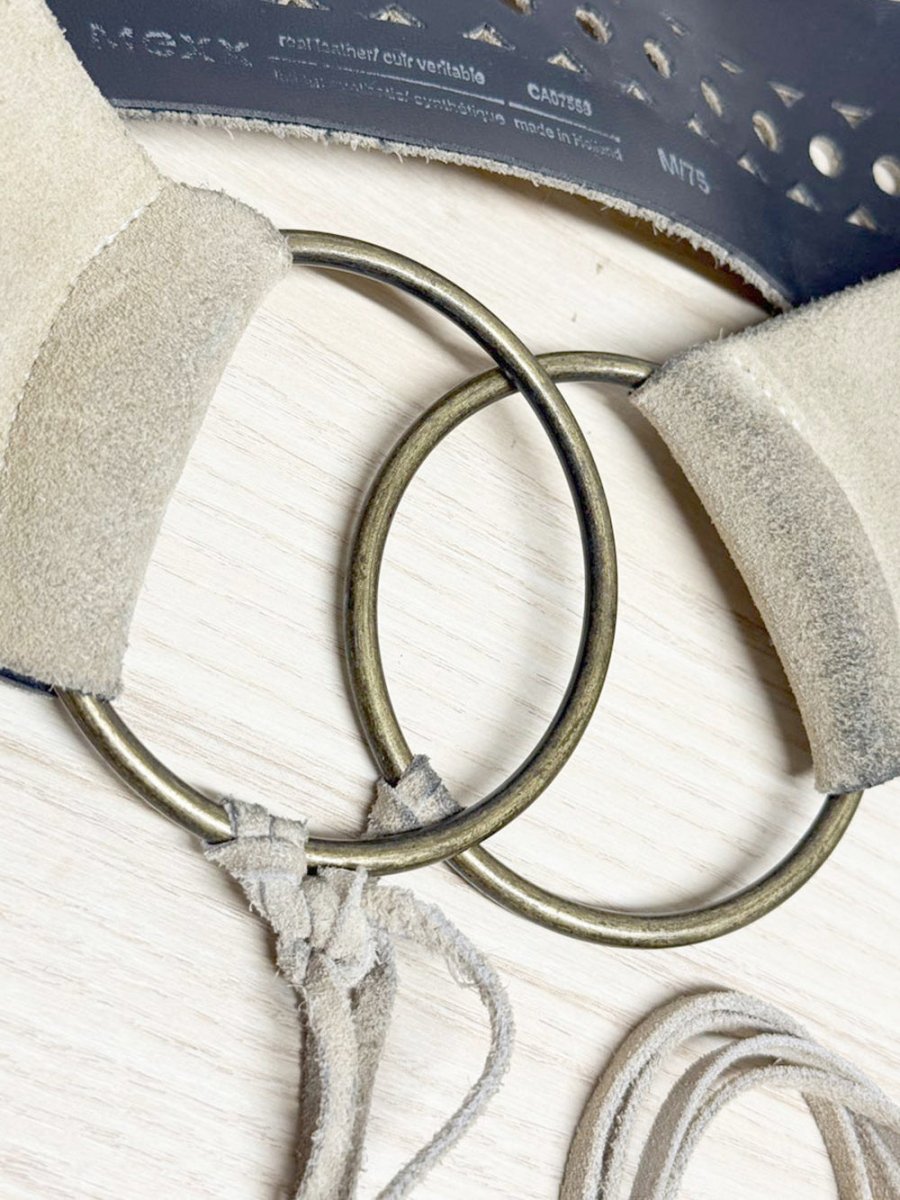 y2k mexx thick suede leather belt - good market thrift store