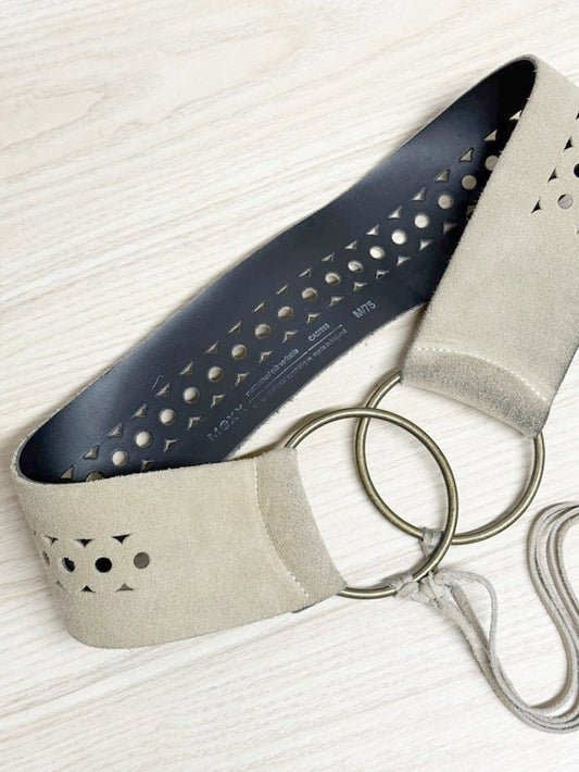 y2k mexx thick suede leather belt - good market thrift store