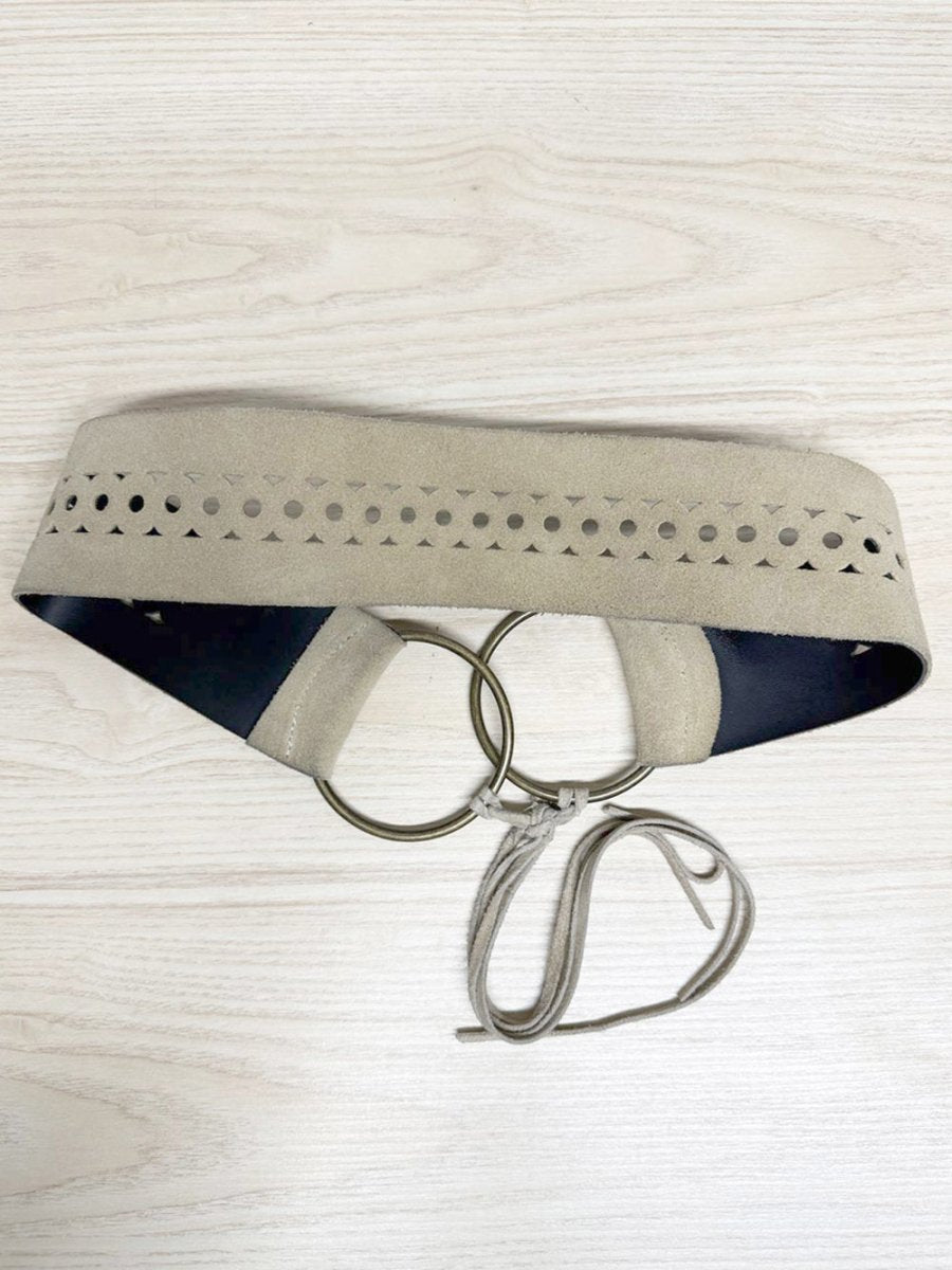 y2k mexx thick suede leather belt - good market thrift store