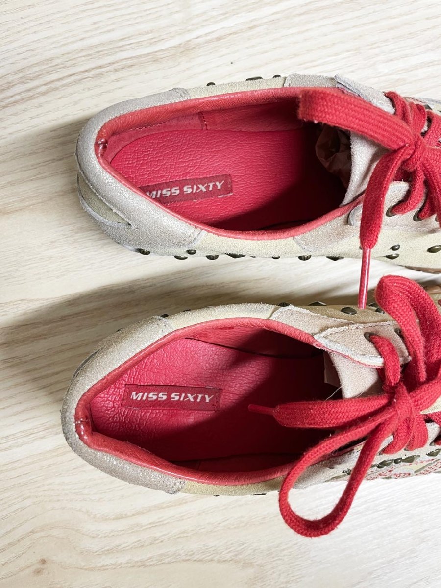 y2k miss sixty M60 leather studded sneakers - good market thrift store