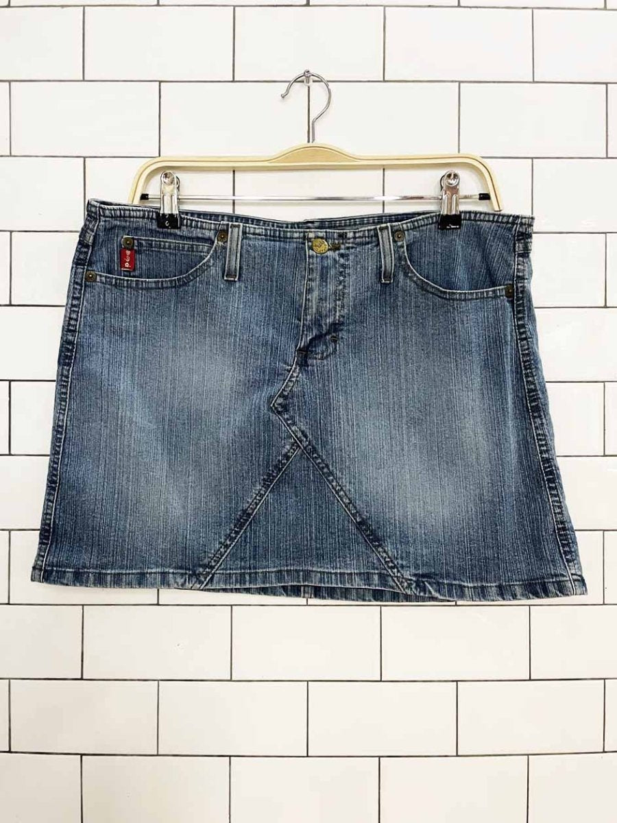 y2k mudd jeans stretchy denim mini skirt - good market thrift store