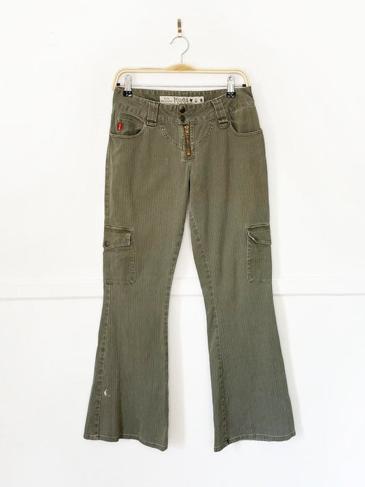 y2k mudd low ride zip flair cargo pants - good market thrift store