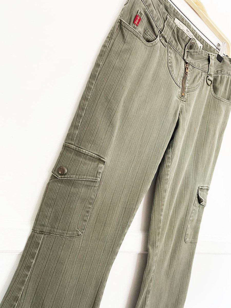 y2k mudd low ride zip flair cargo pants - good market thrift store