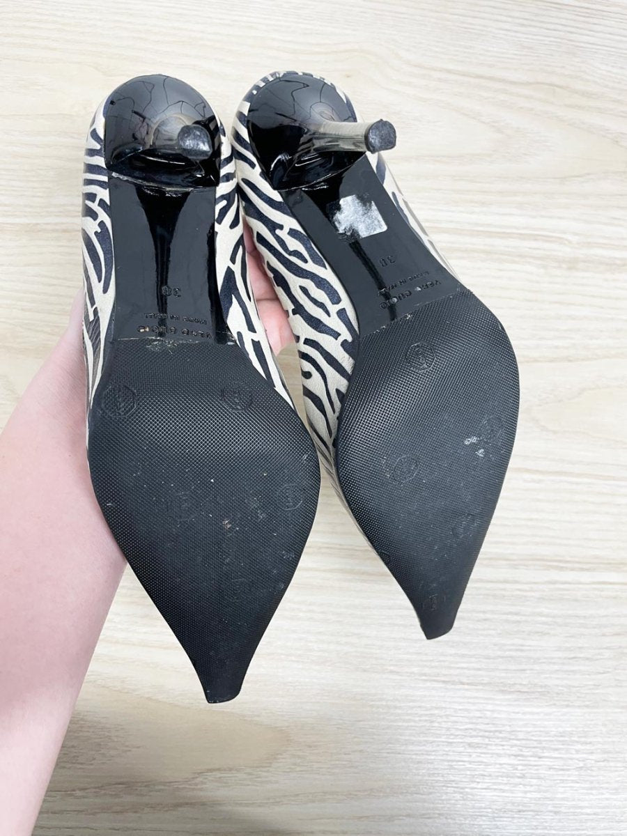 y2k nando muzi animal print leather pointed toe pumps | made in Italy - good market thrift store