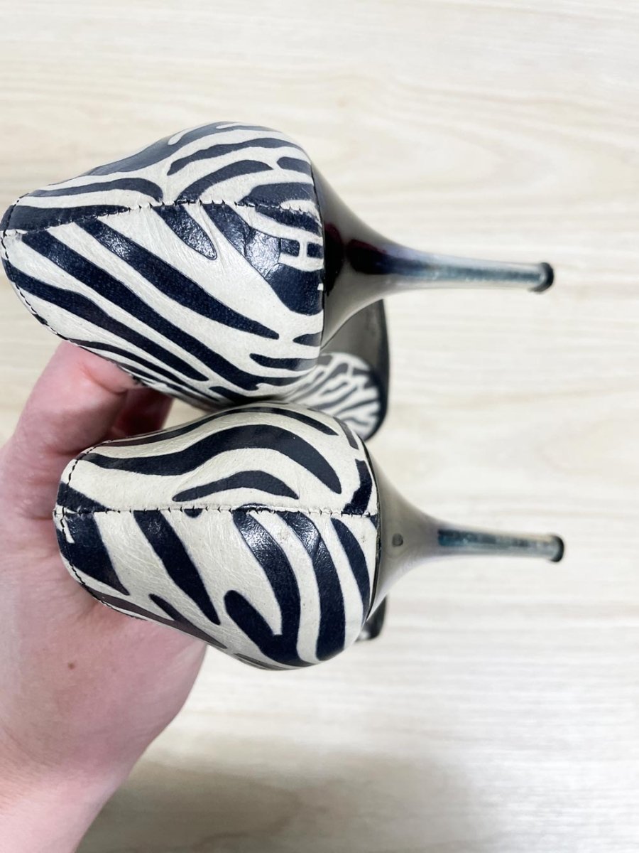 y2k nando muzi animal print leather pointed toe pumps | made in Italy - good market thrift store