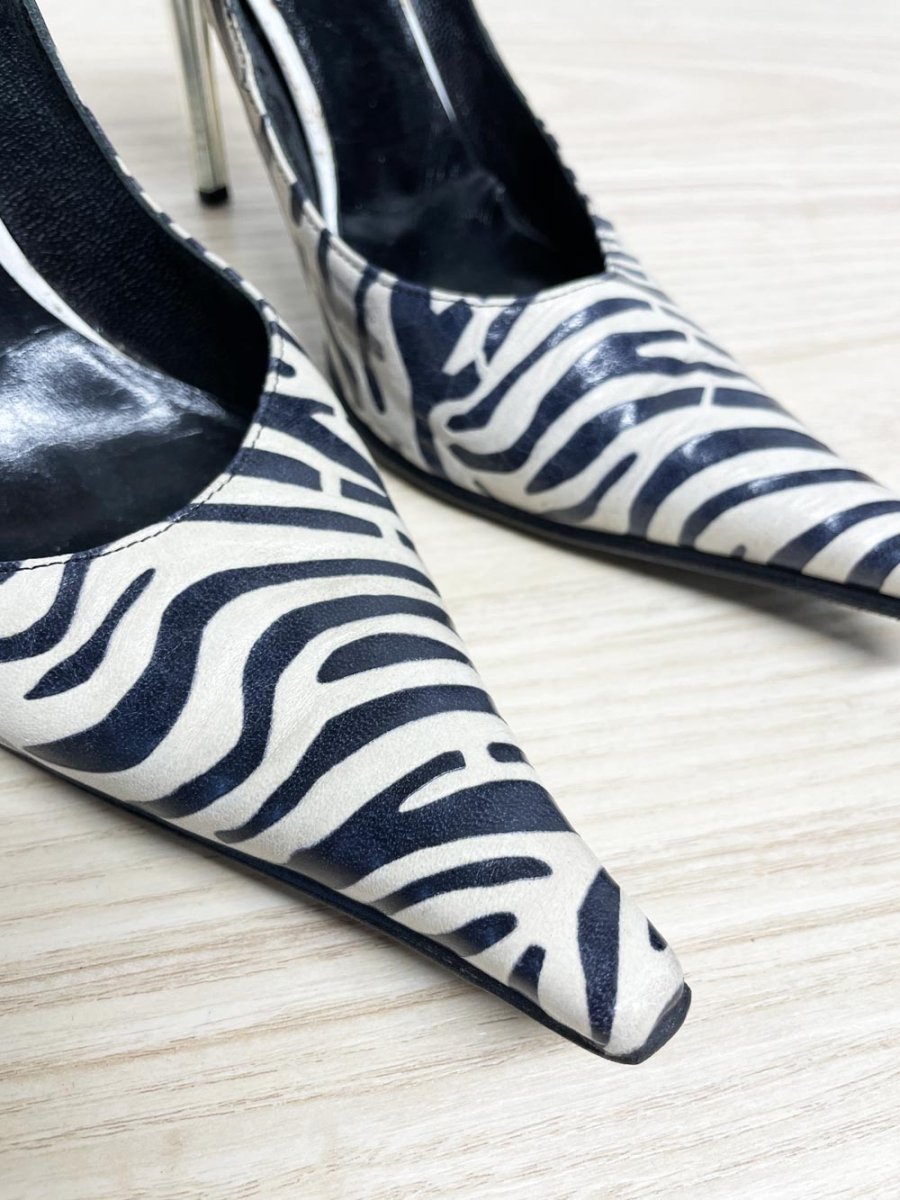 y2k nando muzi animal print leather pointed toe pumps | made in Italy - good market thrift store