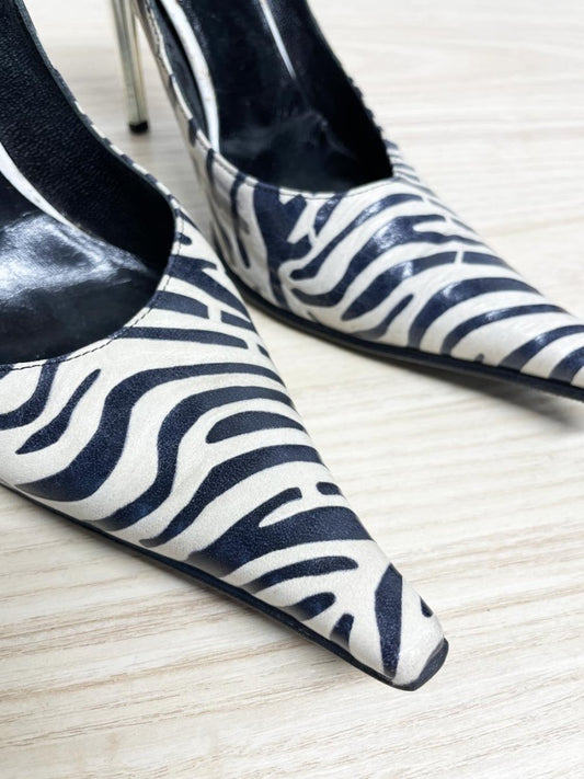 y2k nando muzi animal print leather pointed toe pumps | made in Italy - good market thrift store