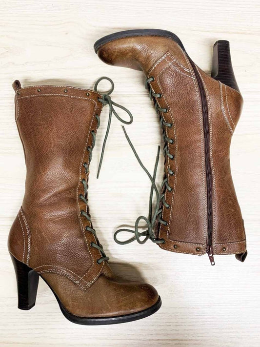y2k naturalizer leather lace up heeled boots - good market thrift store