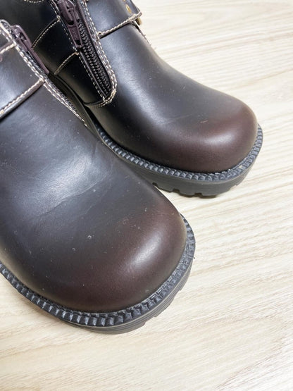 y2k nevada harness square toe heeled faux leather loafer | charlotte - good market thrift store