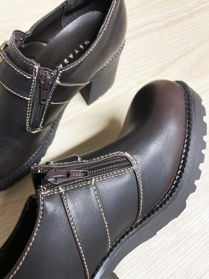 y2k nevada harness square toe heeled faux leather loafer | charlotte - good market thrift store